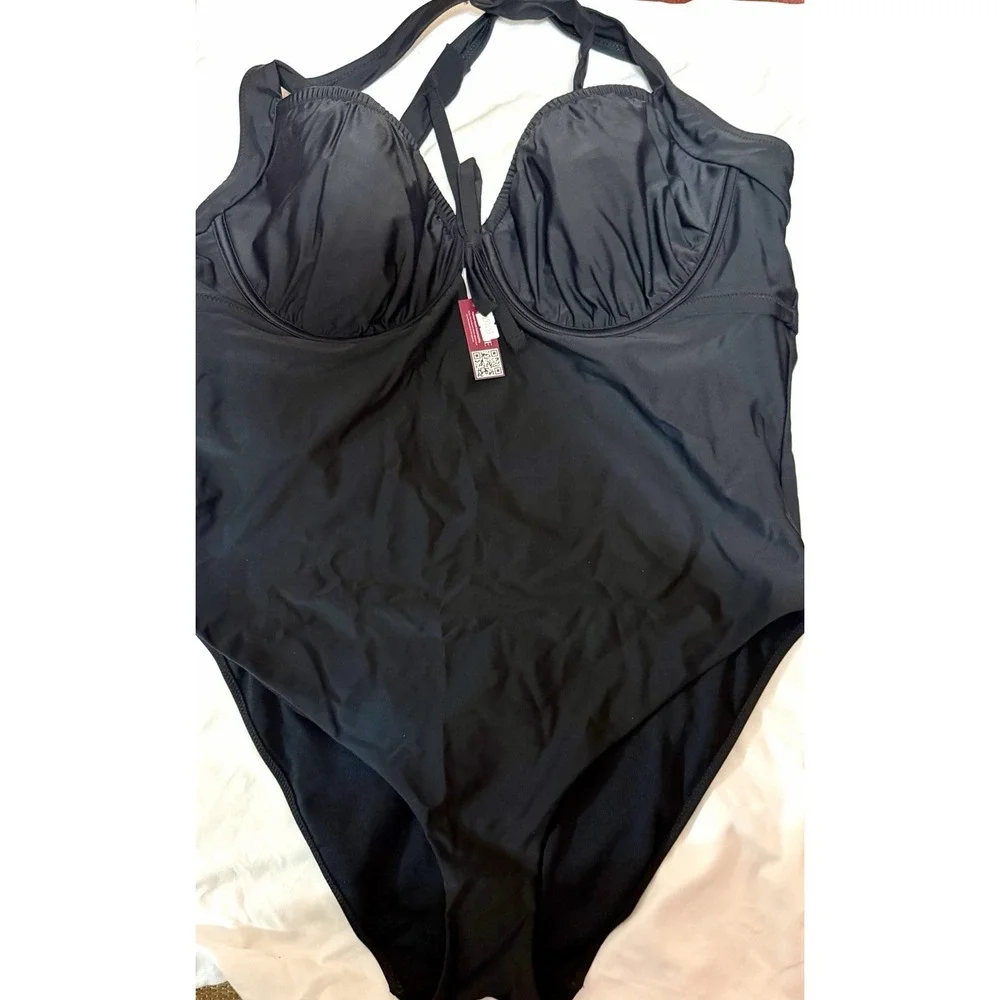 Adore Me Black One Piece Swimsuit Size 2X Swimwear, Bathing Suit, NWT